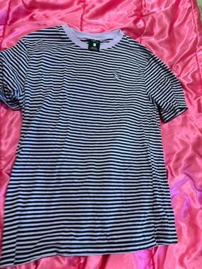 Empyre Lavender and Black Striped Crewneck Tee